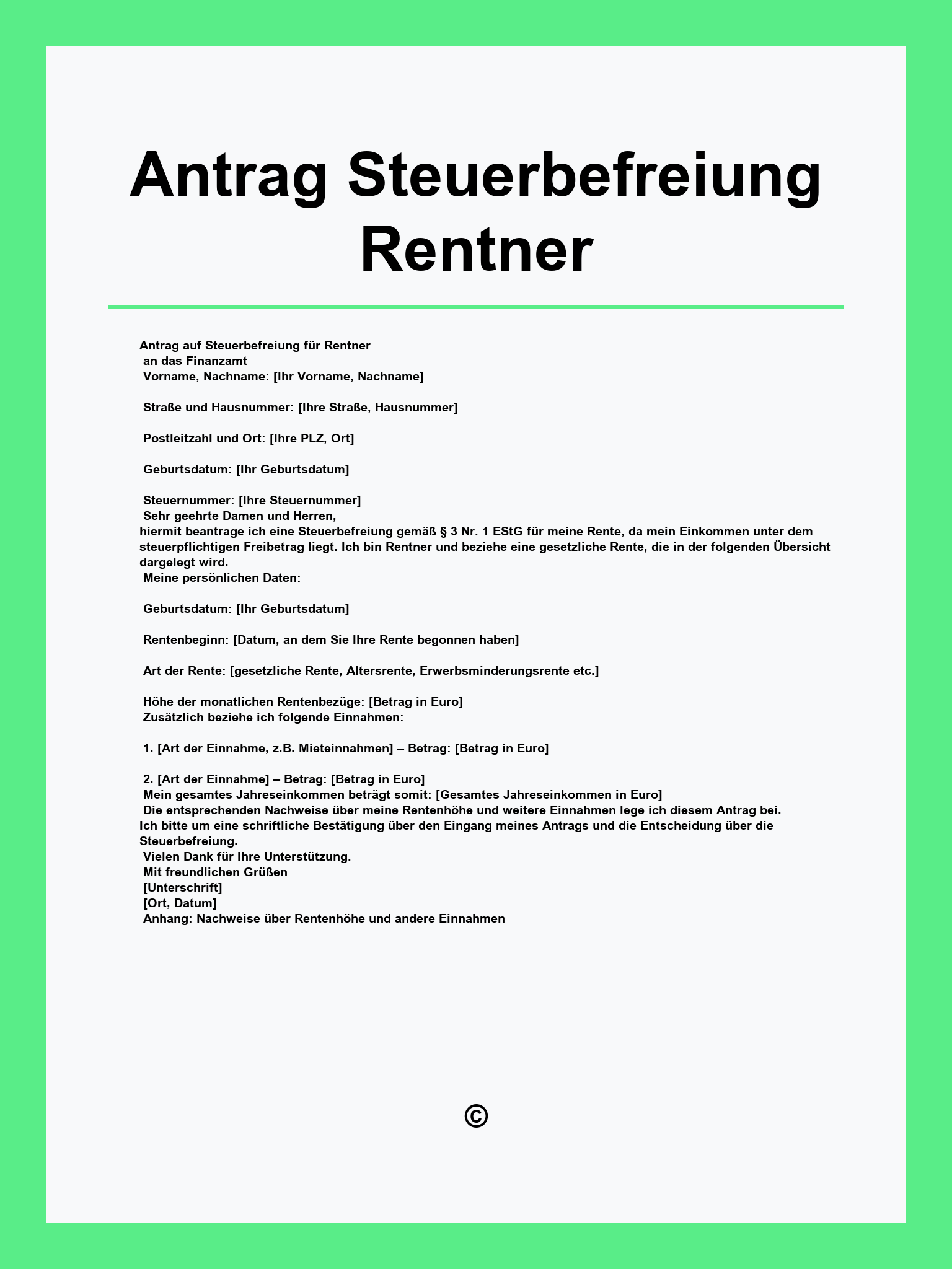 Antrag Steuerbefreiung Rentner