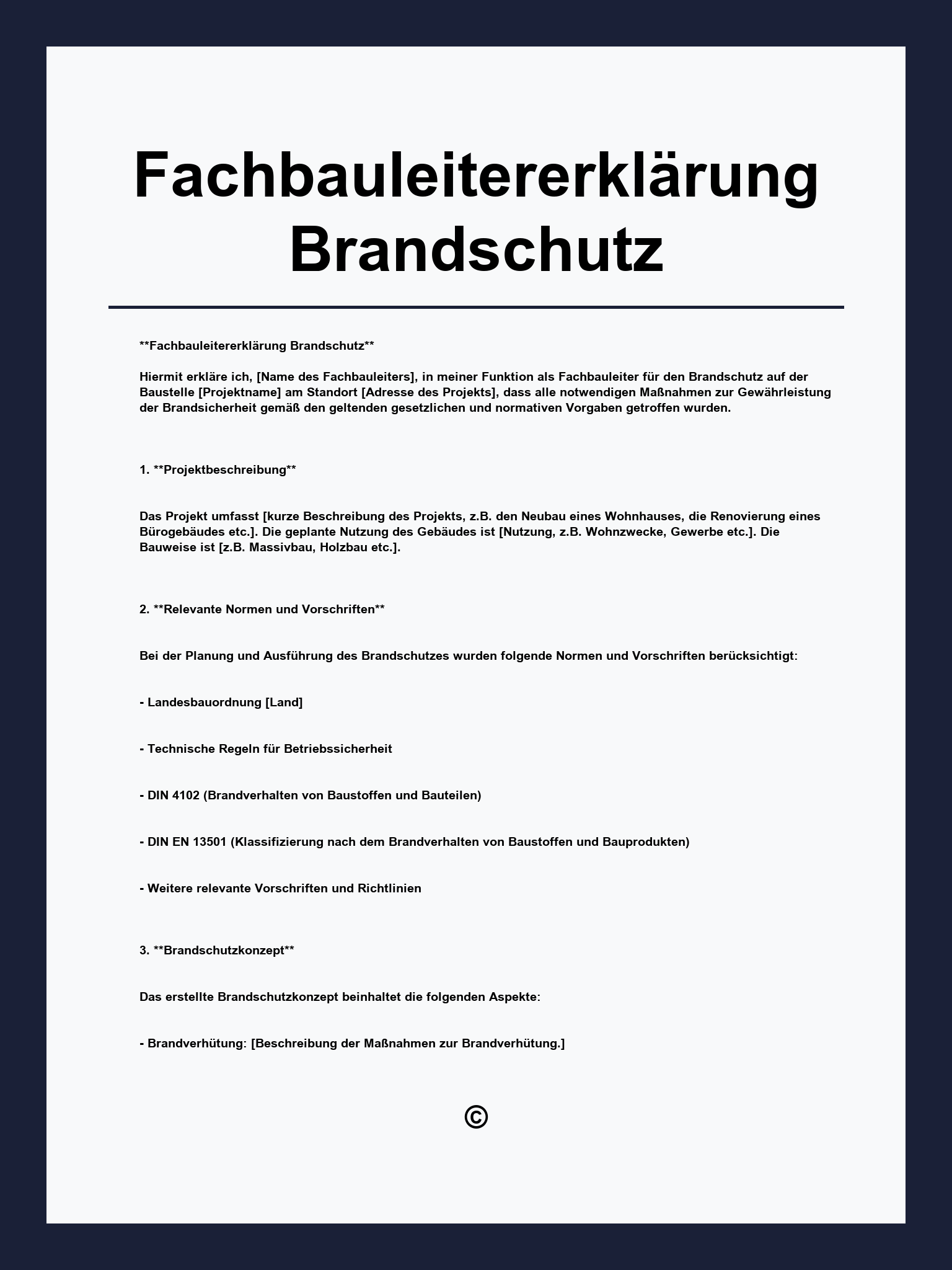 Fachbauleitererklärung Brandschutz